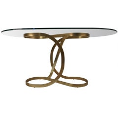 Sculptural Glass Top Table