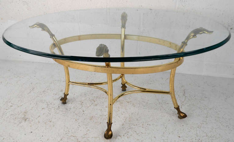 Unique Brass And Glass Coffee Table At 1stdibs