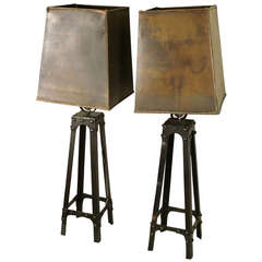 Pair Of Machine Age Style Table Lamps