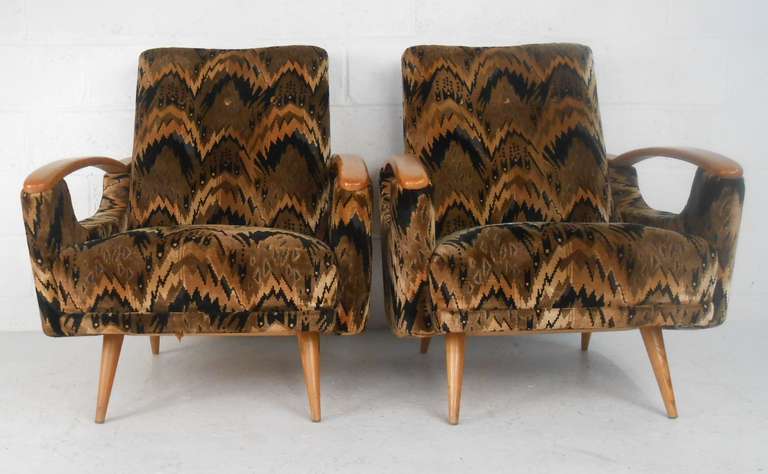 Mid-Century Modern Vintage Modern Sculptural Lounge Chairs