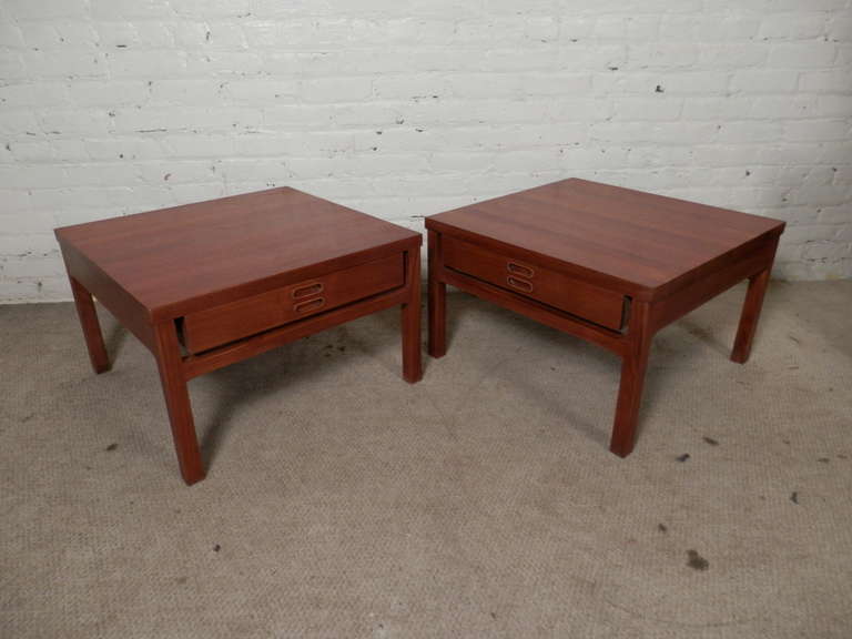 Pair of Mid-Century Wide Sofa Tables from Denmark 2
