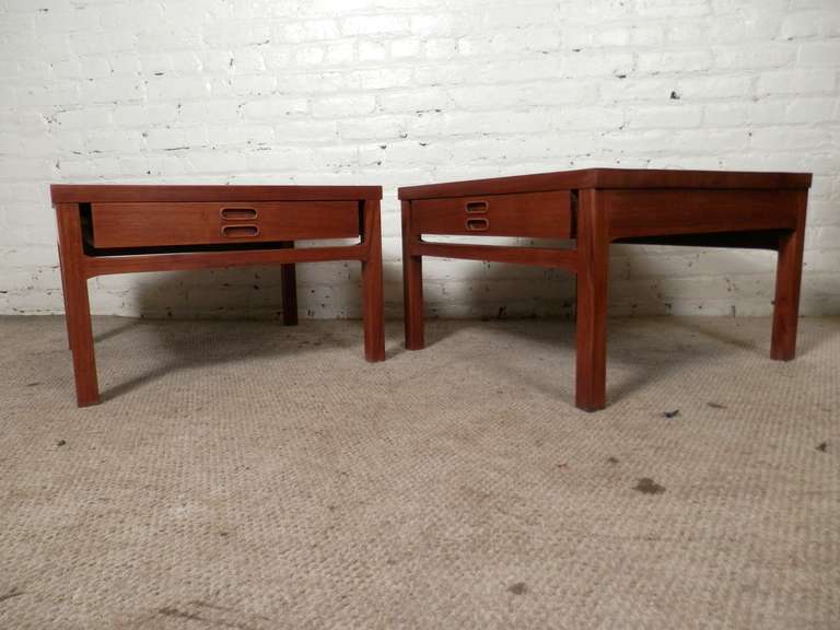 Mid-Century Modern Pair of Mid-Century Wide Sofa Tables from Denmark
