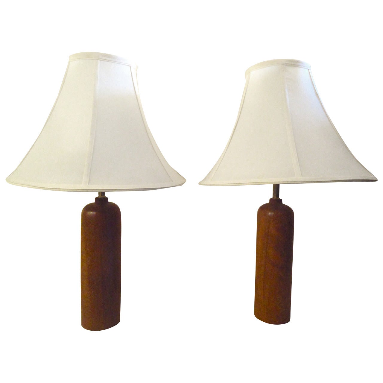 Pair of Elegant Danish Teak Lamps