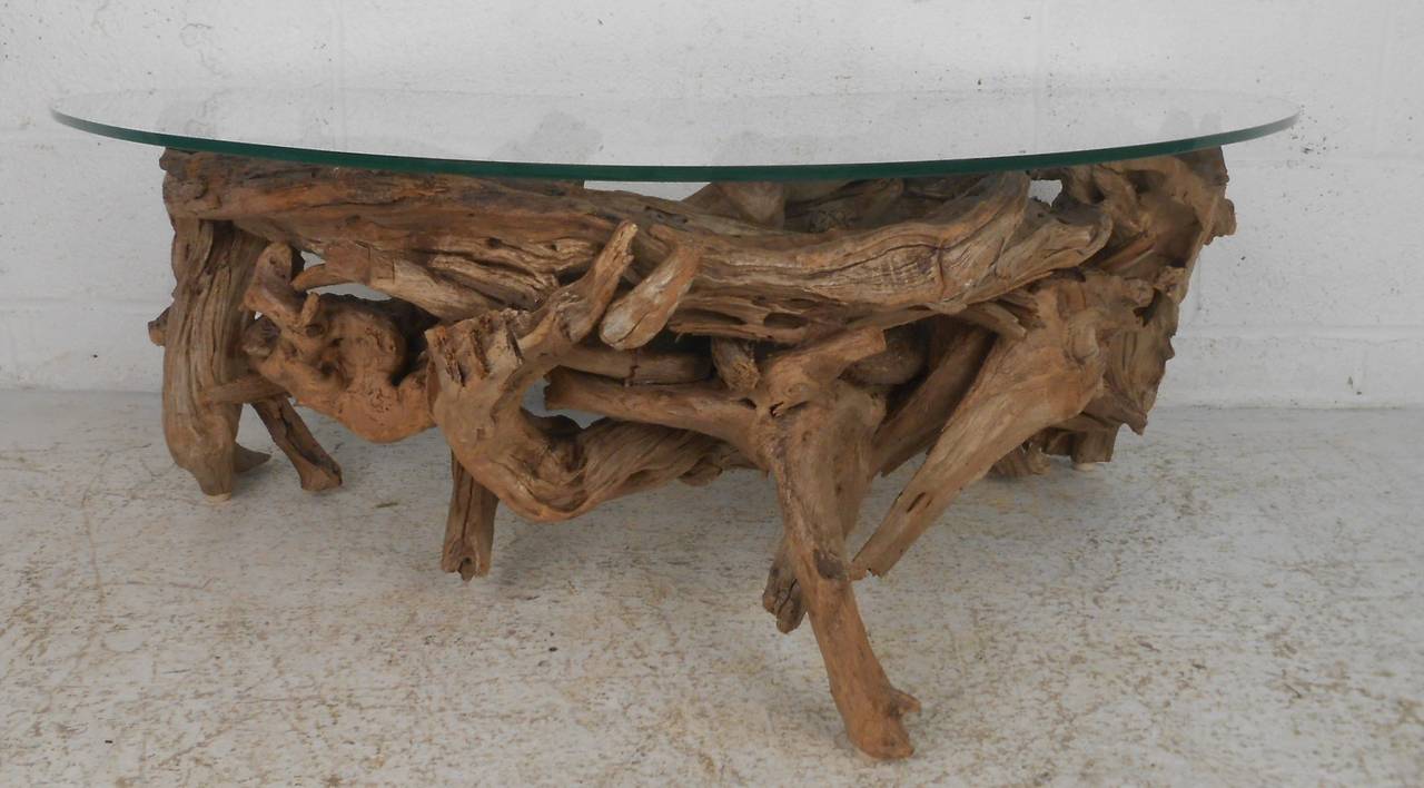modern driftwood coffee table
