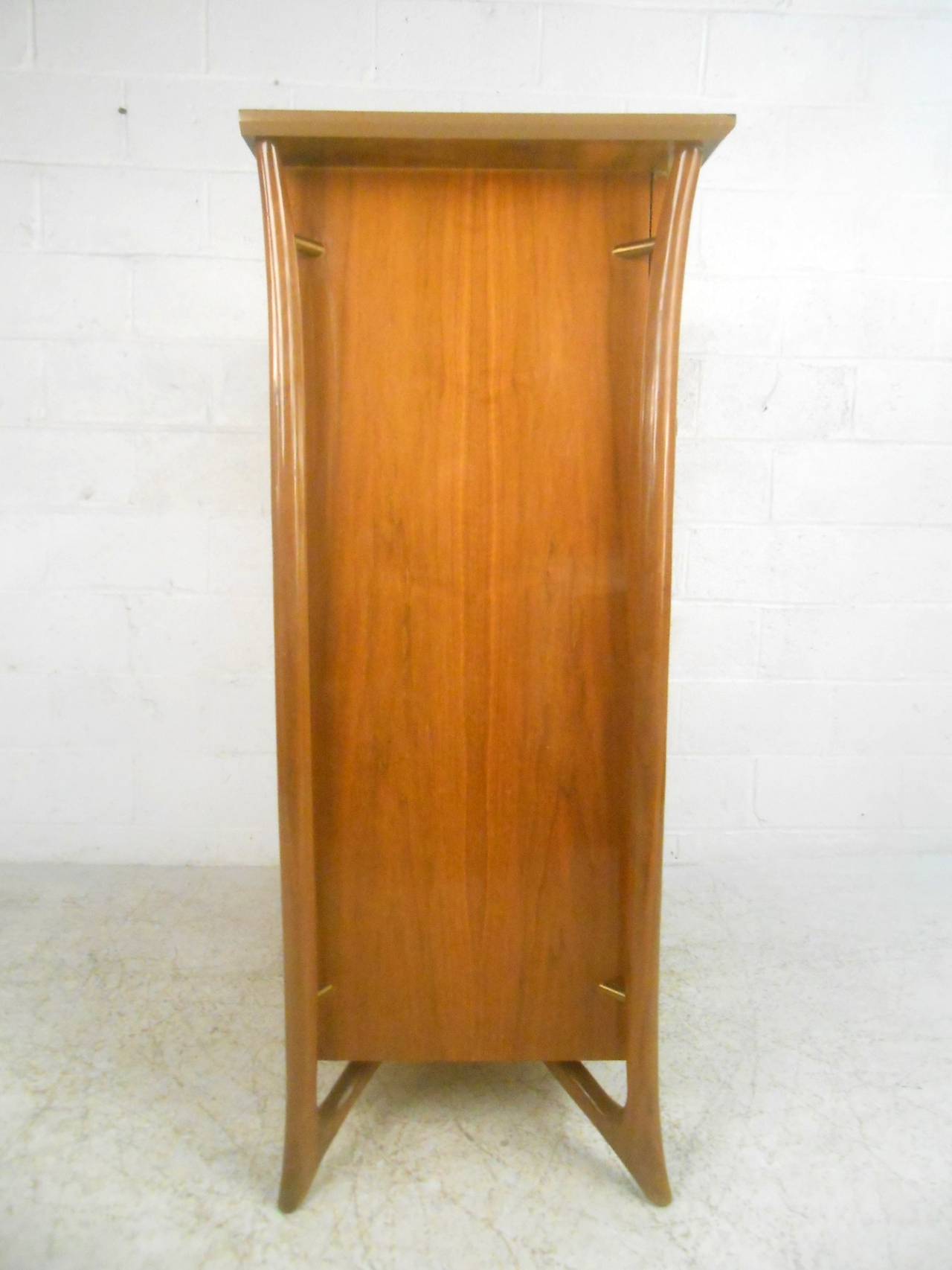 Unique Mid-Century Modern Pearsall Style Highboy Dresser 1