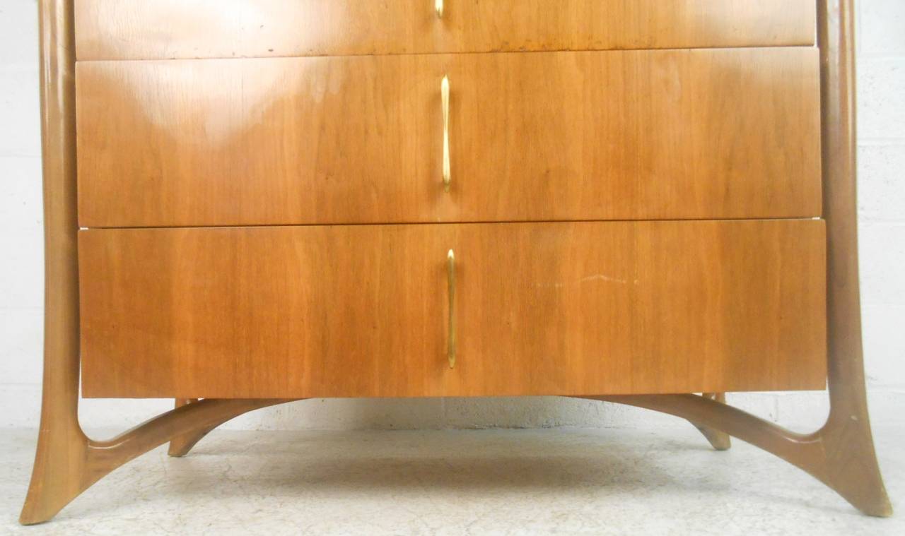 Unique Mid-Century Modern Pearsall Style Highboy Dresser 5