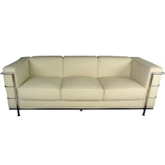 Leather & Chrome Sofa