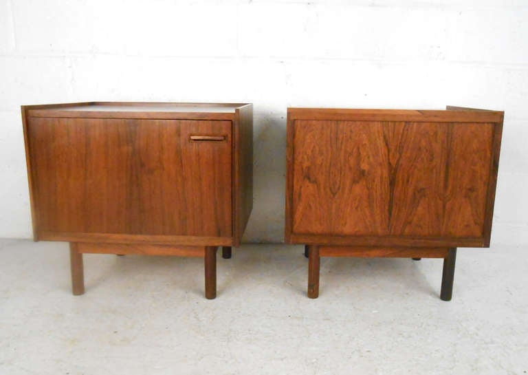 Pair Danish Rosewood End Tables by Falster In Good Condition In Brooklyn, NY
