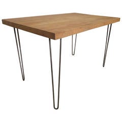 Butcher Block Table on Iron Hairpin Legs