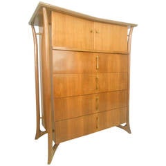 Unique Mid-Century Modern Pearsall Style Highboy Dresser