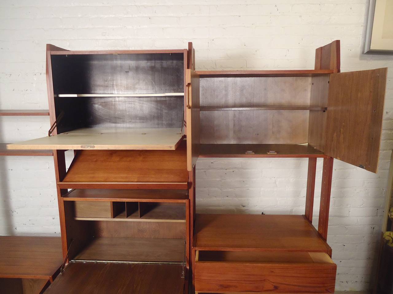 Danish Terrific Mid-Century Standing Wall Unit and Room Divider
