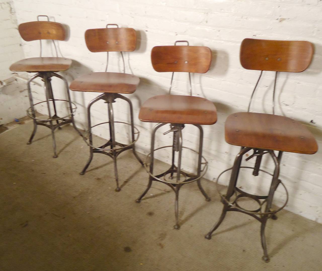 Industrial Refinished Toledo Factory Stools