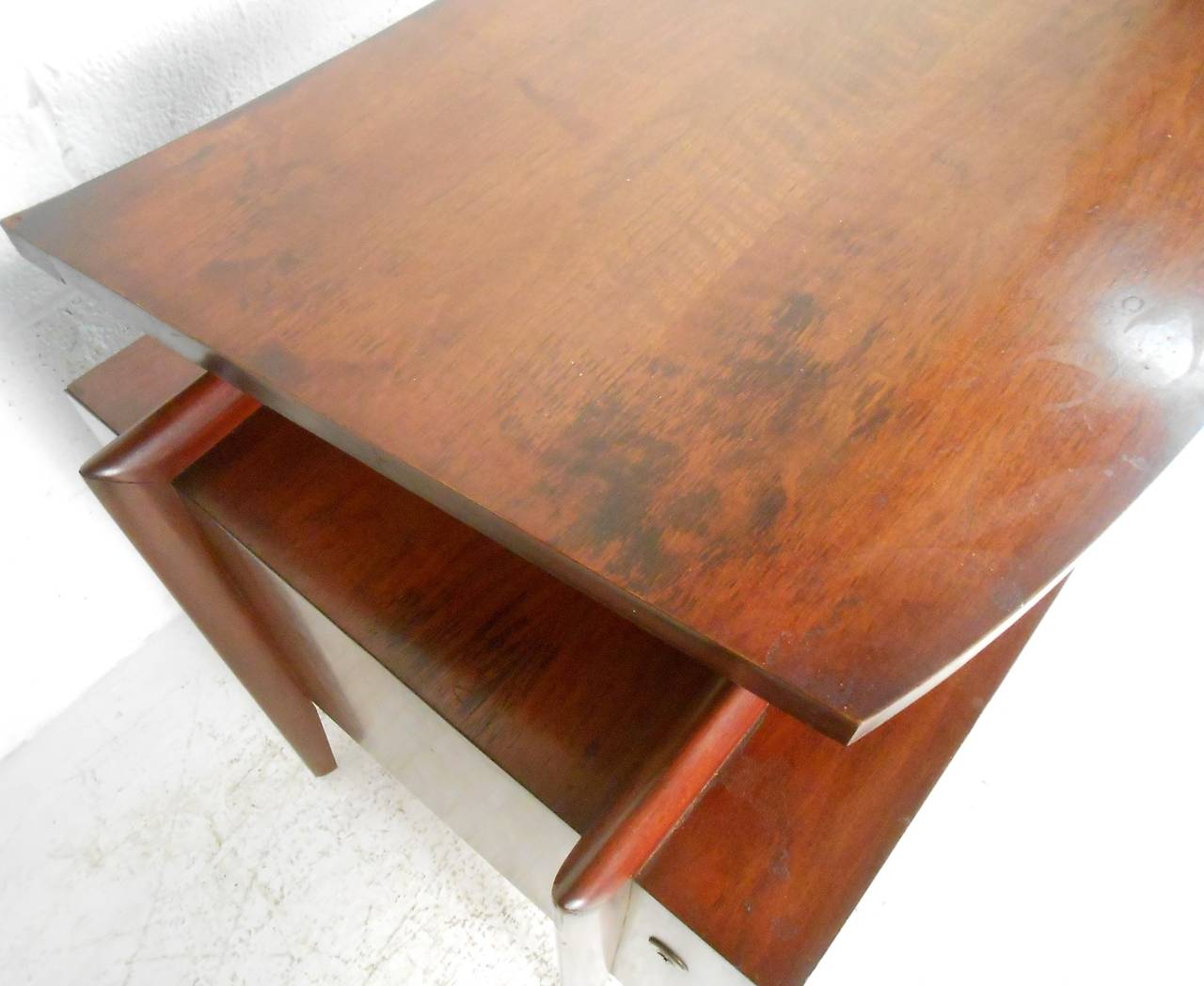 Mid-Century Modern Floating Top Desk with Chair by Tri-Bond 3