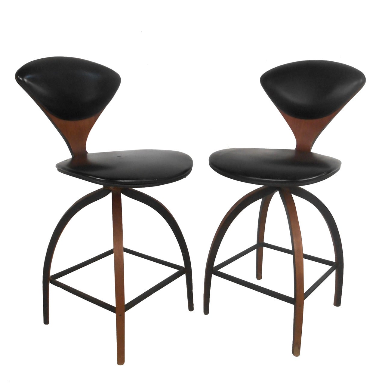 Pair of Mid-Century Modern Plycraft Bar Stools by Norman Cherner