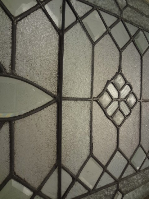 Victorian Era Leaded Textured Stain Glass Window In Good Condition In Brooklyn, NY