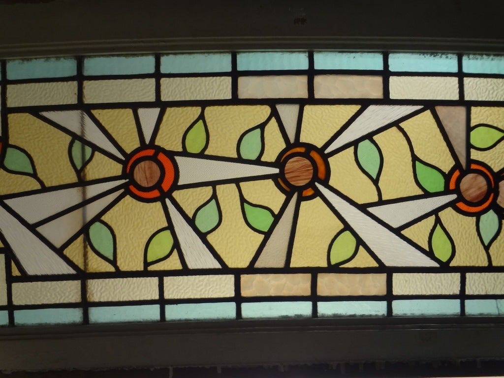 American Early 20th Century Leaded Art Stain Glass Window