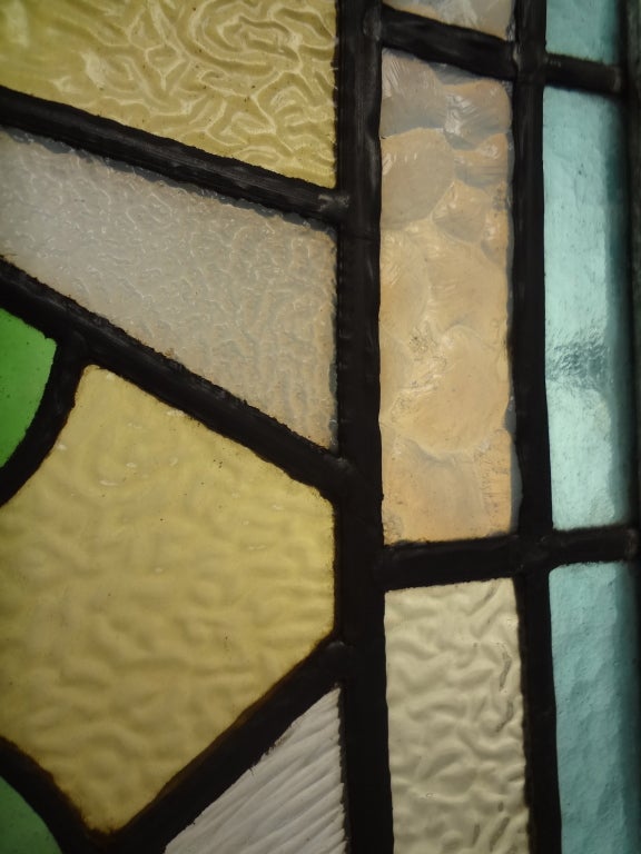 Early 20th Century Leaded Art Stain Glass Window 2