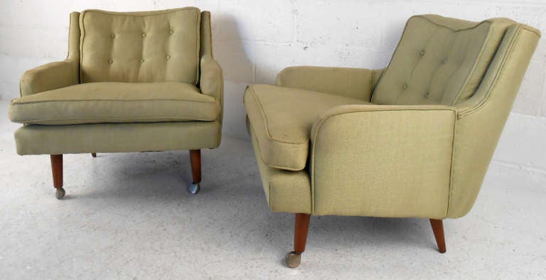 American Pair of Mid-Century Lounge Chairs