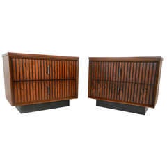 Unique Pair Vintage Walnut End Tables