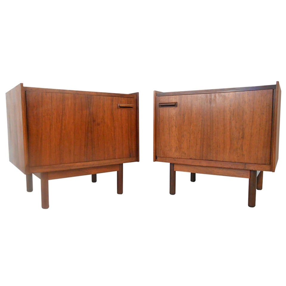 Pair Danish Rosewood End Tables by Falster