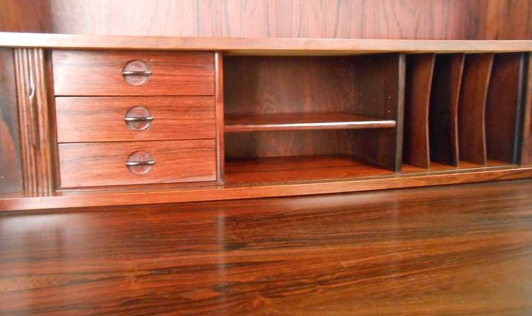 Scandinavian Modern Rosewood Desk by Bornholm In Good Condition In Brooklyn, NY