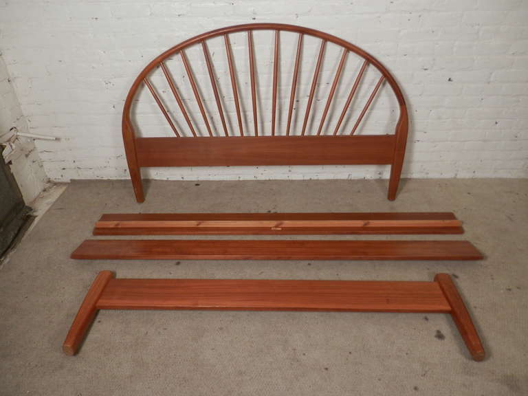 Danish Mid-Century Queen Bed Frame By Jespersen In Good Condition In Brooklyn, NY