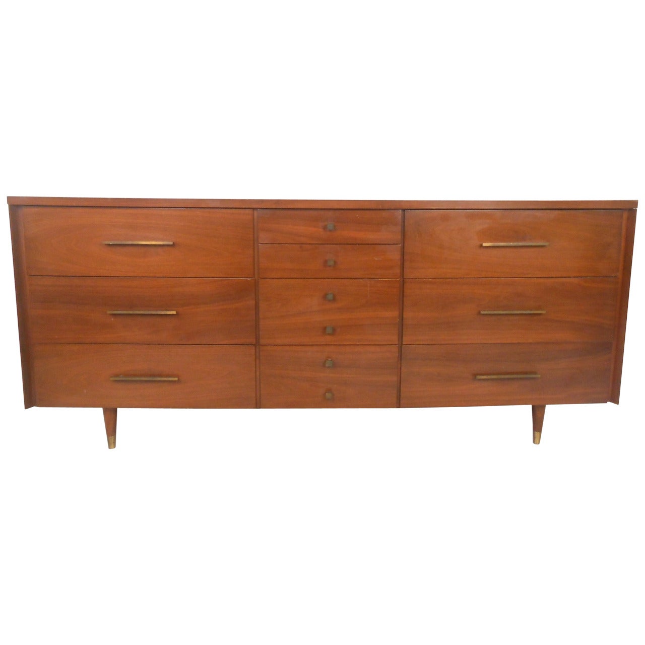 Unique Mid-Century Modern Ten-Drawer Dresser by John Stuart