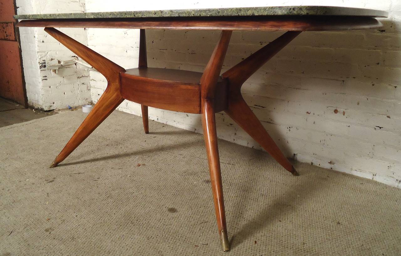 Vintage Dining Table with Gorgeous Marble Top 1