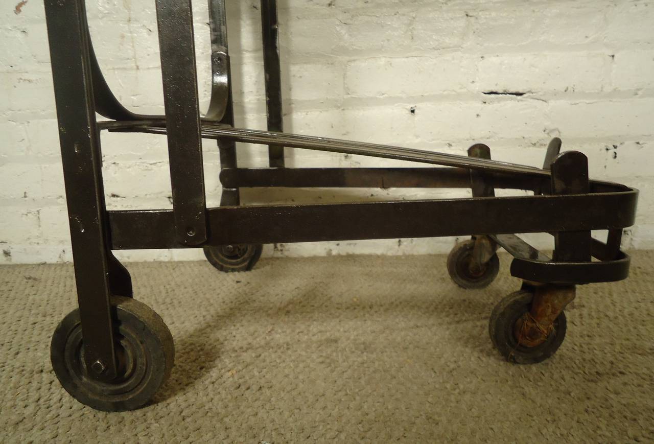Mid-20th Century Single Industrial Metal Vintage Cart