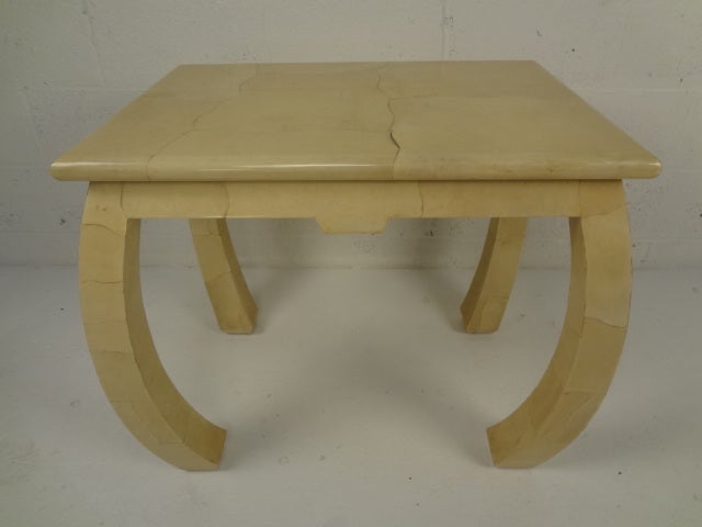 Mid-Century Modern Vintage Goatskin End Table, Colombia For Sale