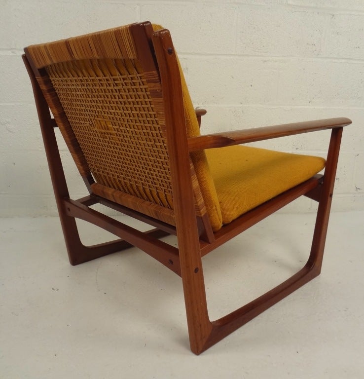 Hans Olsen Lounge Chair with Teak Back In Good Condition In Brooklyn, NY