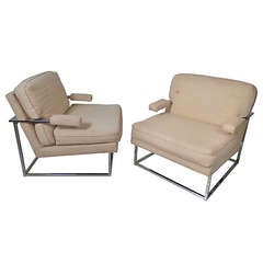 Milo Baughman Style Club Chairs 12