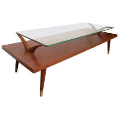 Sculptural Two Tier Mid-Century Modern Coffee Table