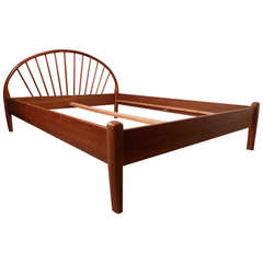 Danish Mid-Century Queen Bed Frame By Jespersen