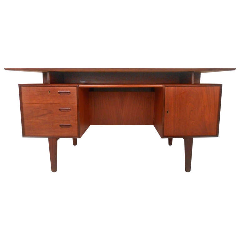 Mid-Century Danish Teak Floating Top Desk