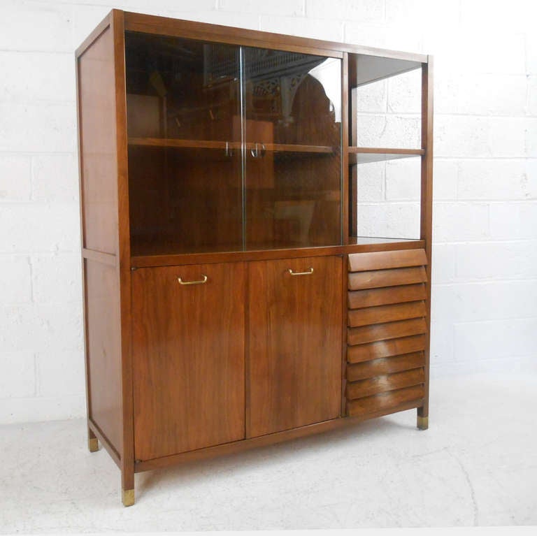 Mid-Century Modern Merton L. Gershun Walnut Display Cabinet