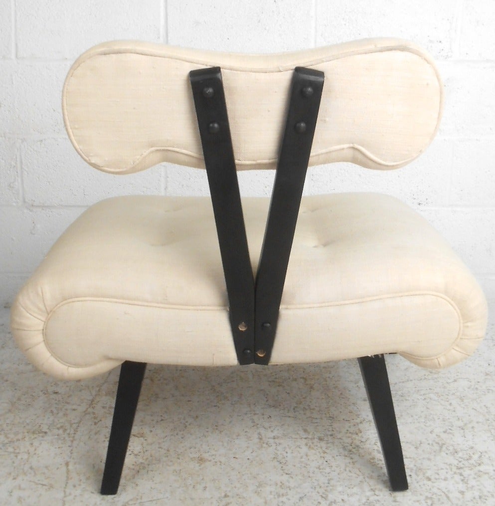 Unique Mid-Century Modern Hollywood Style Slipper Chair by Grosfeld House 2