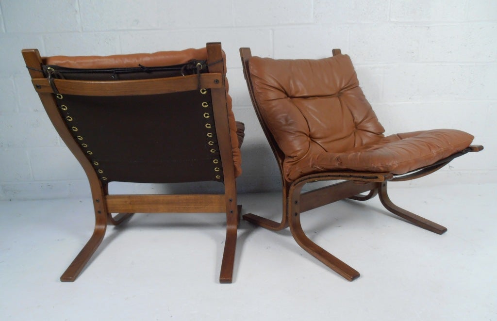 Danish Ingmar Relling for Westnofa Siesta Leather Chairs