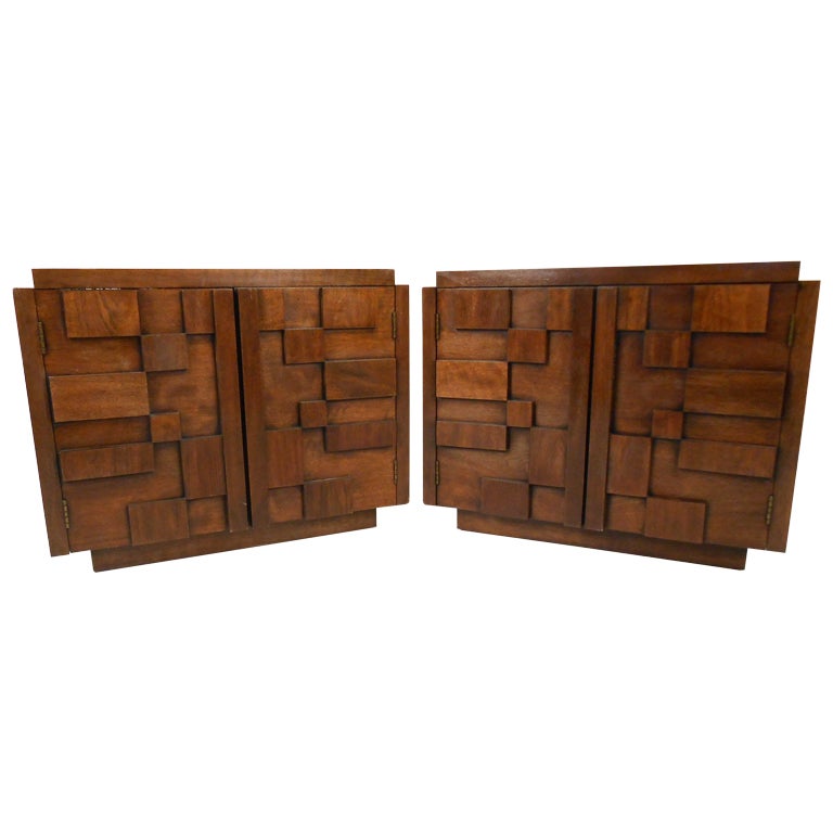 Brutalist Nightstands by Lane Furniture Co.