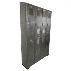 Used Industrial Metal Double Tier Locker Unit