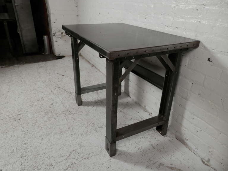 Industrial Metal Small Table at 1stDibs