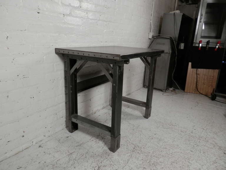 Industrial Metal Small Table at 1stDibs
