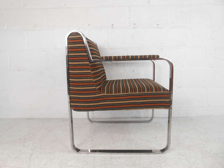 Mid-Century Modern Chrome Side Chair In Good Condition In Brooklyn, NY