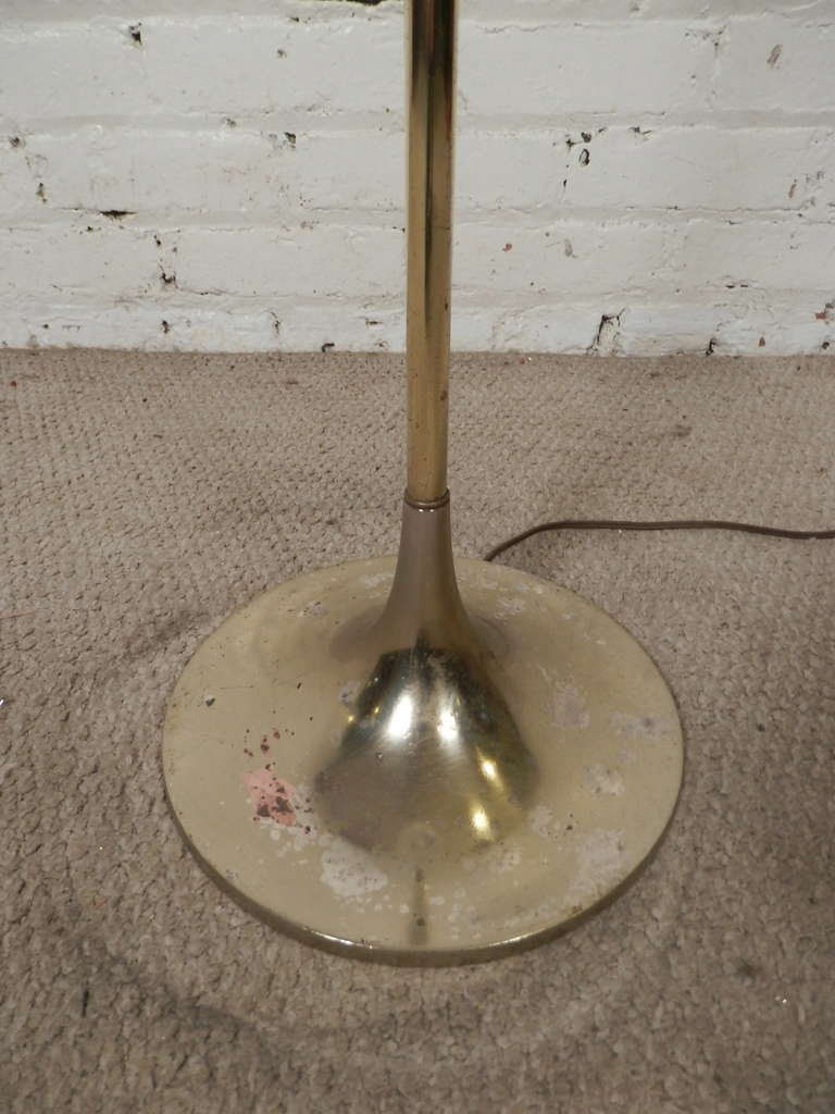 American Brass Laurel Floor Lamp w/ Mushroom Shade