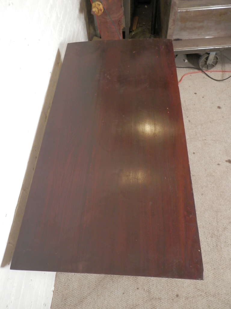 Industrial Metal Work Table with Refinished Top 1