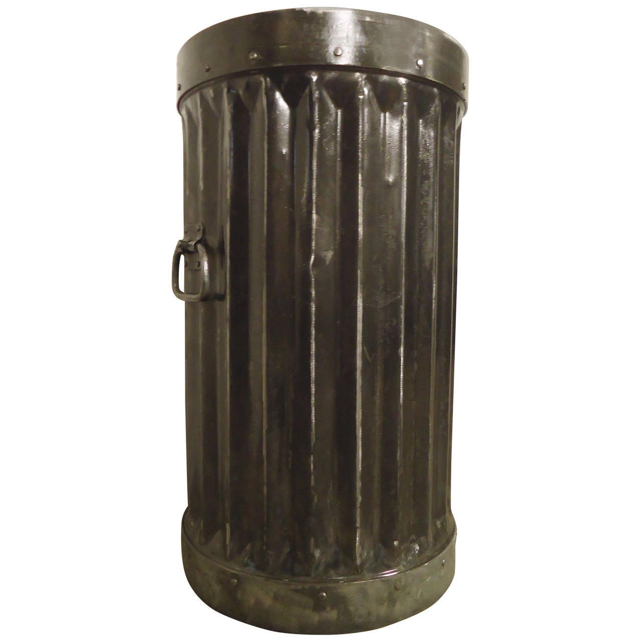 Industrial Metal Trash Can / Basket at 1stdibs