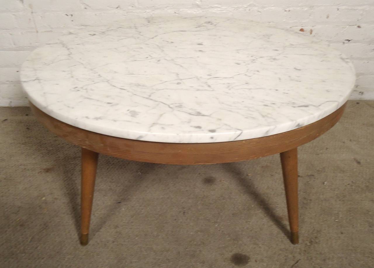 Mid-Century Modern Paul McCobb Inspired Coffee Table with Marble-Top