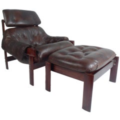 Percival Lafer Leather Chair & Ottoman