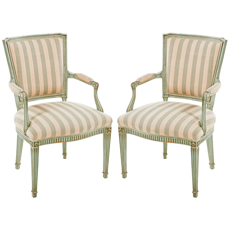 Pair of Swedish Neoclassical Armchairs c.1880