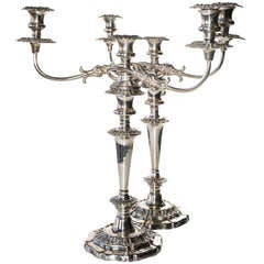 Pair of 19th Century Silver Plate Candelabra
